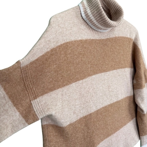 JCREW Womens Striped Oversized Turtleneck Sweater Wool Alpaca Soft Yarn Size XL‎ - Picture 7 of 15